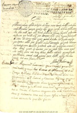 Expediente sobre solicitud de Manuel Gutiérrez de examen y título de Maestro Tejedor de Lienzos.