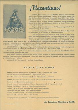 Bando y programa sobre la bajada y coronación del Vrigen, por la Comisión municipal y el Cabildo